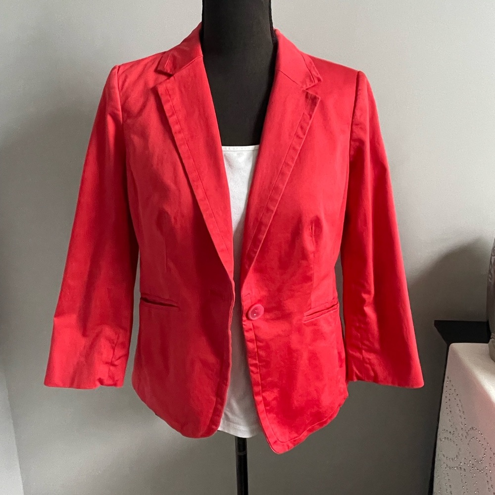 Coral Stretch Cotton Blazer
